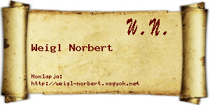 Weigl Norbert névjegykártya